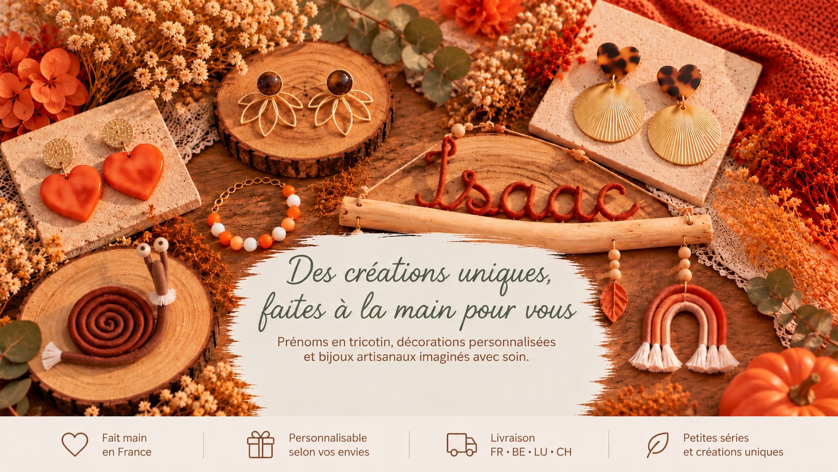 Flocon de Laine - prénoms en tricotin, décorations personnalisées et bijoux artisanaux