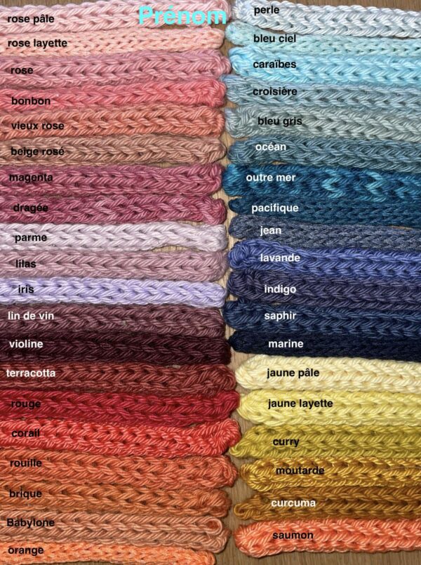 Couronne personnalisable avec prénom en tricotin / Arc en ciel – Image 8